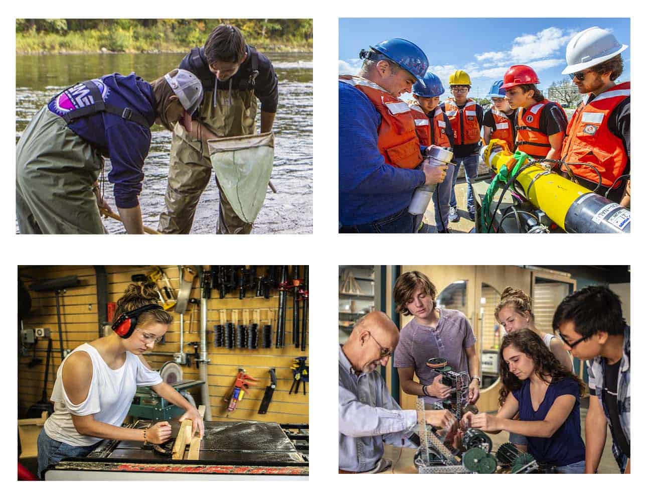 Gould Academy features great nonprofit website photography by featuring students in experiential learning environments