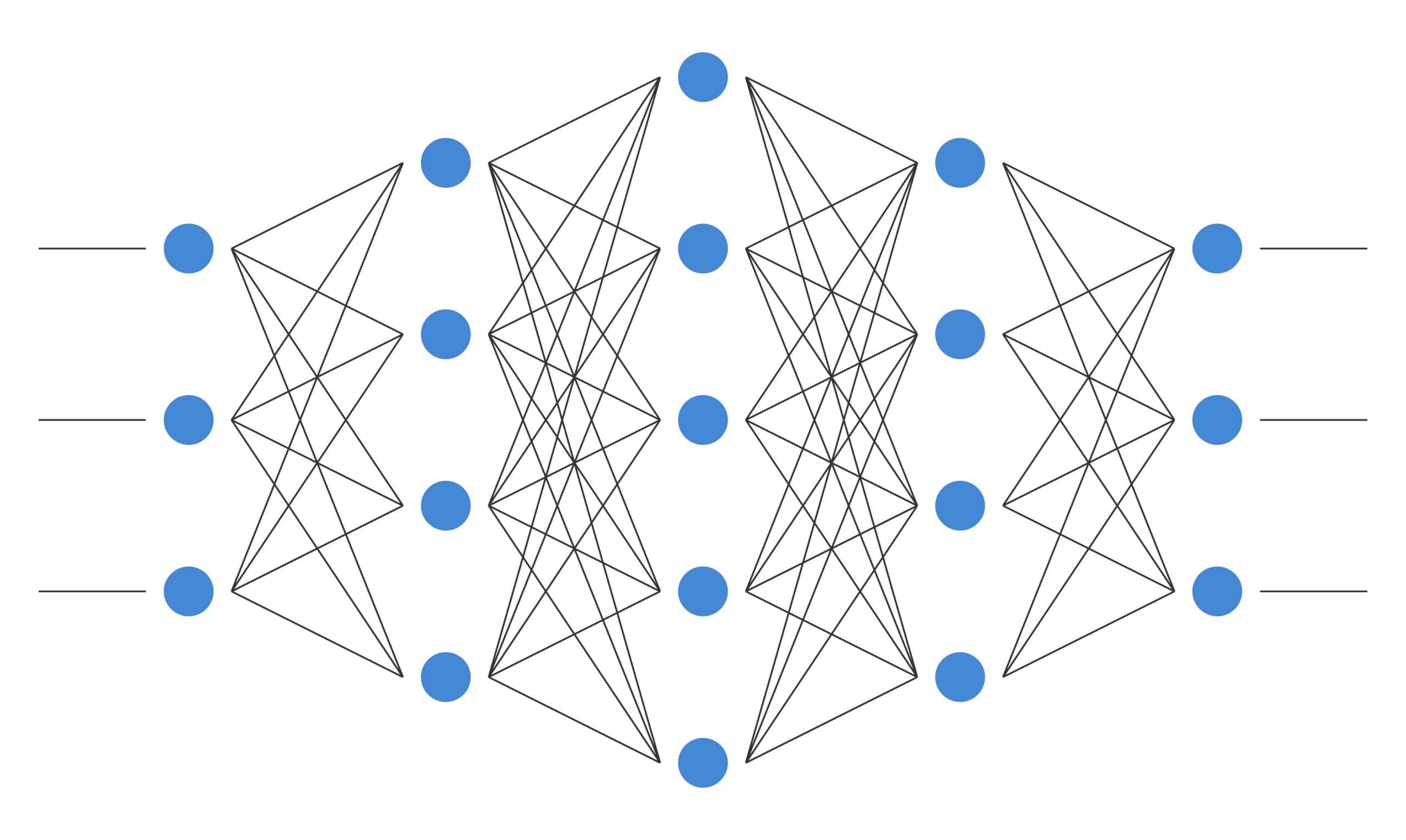 A graphic representing neural connections similar to those in artificial intelligence (AI) software
